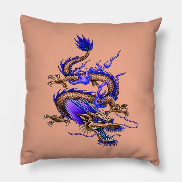 Chinese Treasure Dragon Mythical Creature Pillow by taiche