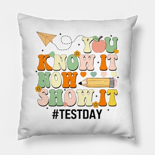 Groovy You Know It Now Show It Testing Day  Kids Funny Pillow