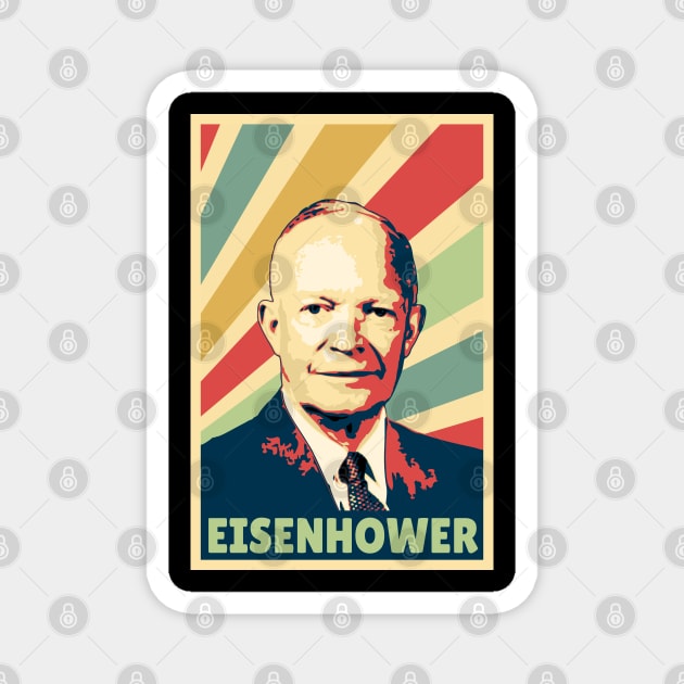 Dwight D. Eisenhower Vintage Colors Magnet by Nerd_art