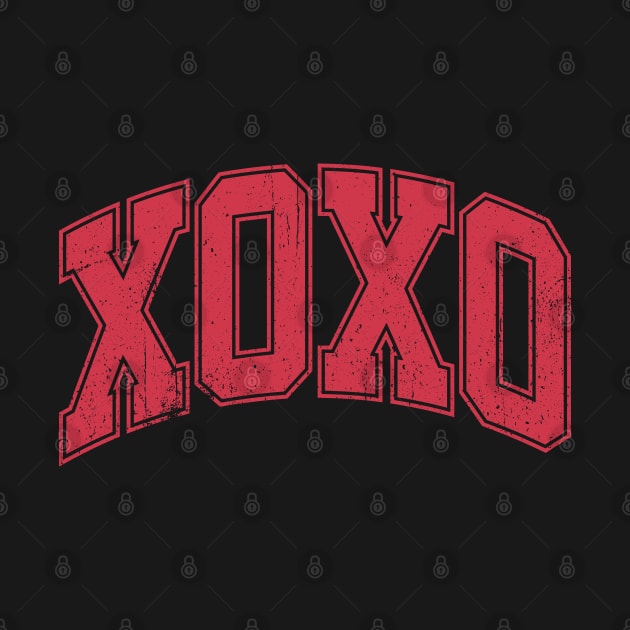 XOXO Varsity Letter Distressed Red by Hobbybox