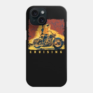 Cruising vintage motorcycle Phone Case