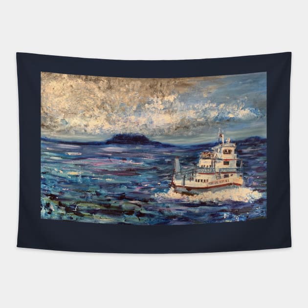 Ometepe Ferry Lake Nicaragua Tapestry by martydav