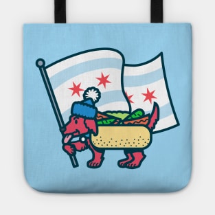 Chicago Dog with Flag Tote