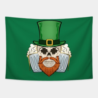 skull beer st patricks day of dead Tapestry