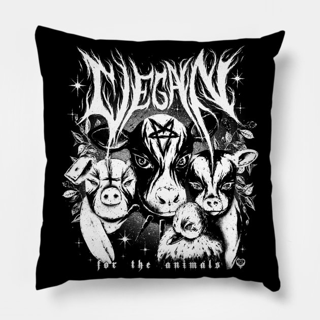 VEGAN for the animals Pillow by chiaraLBart