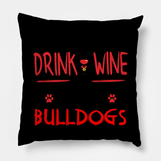 Bulldog Mom Funny Gifts for Bulldog Dad Pillow by TheOptimizedCreative