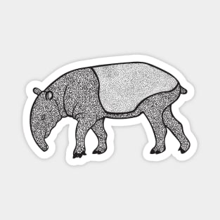 Malayan Tapir Ink Art - cool detailed animal design Magnet