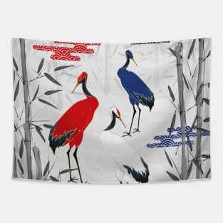 Magical Golden Cranes Tapestry