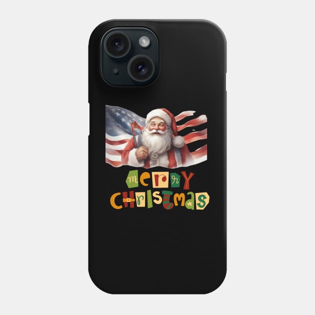 Usa flag merry christmas santa family friends, funny most likely Phone Case by YuriArt