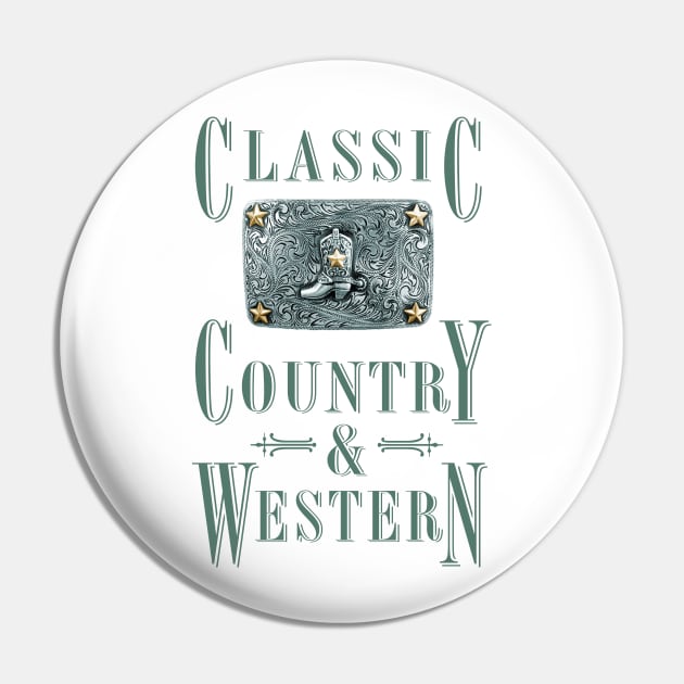 Cowboy Boot - Classic Country and Western Belt Buckles Pin by PLAYDIGITAL2020