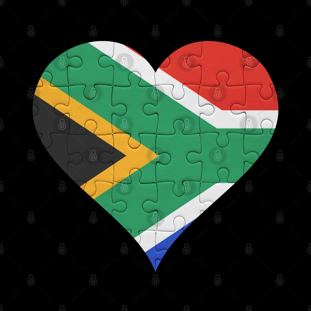 South African Jigsaw Puzzle Heart Design - Gift for South African With South Africa Roots by Country Flags