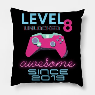Level 8 Unlocked Awesome 2013 Video Gamer Pillow