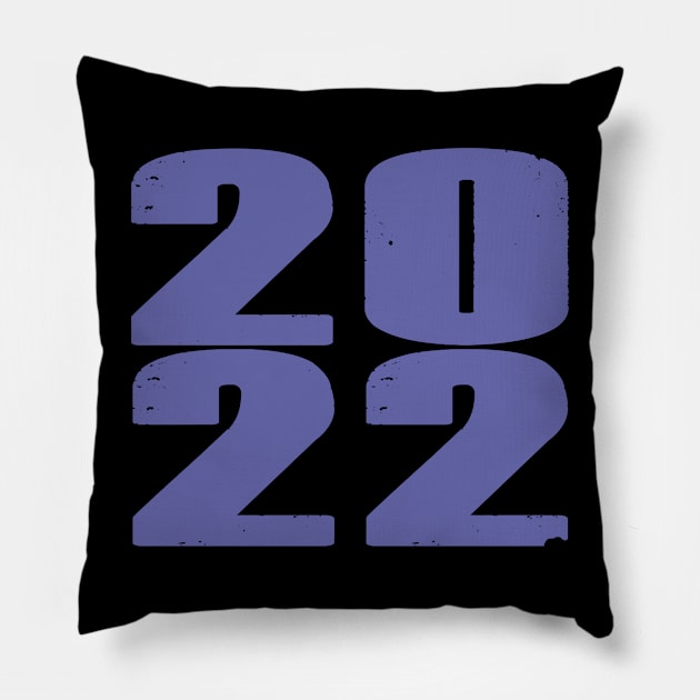 Color of the Year 2022 Very Peri Periwinkle Blue Typography Pillow by ellenhenryart