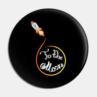 Rocket flying to the moon Pin