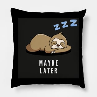 Lazy sloth on college Pillow