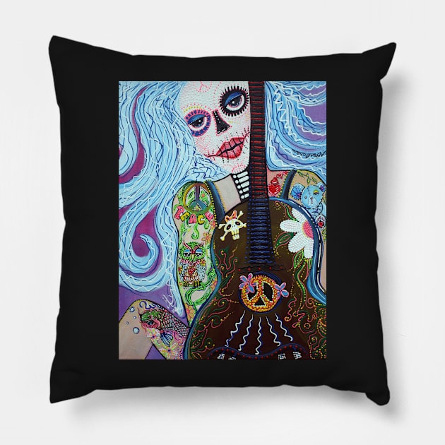 Flower Childs Song Pillow by barbosaart