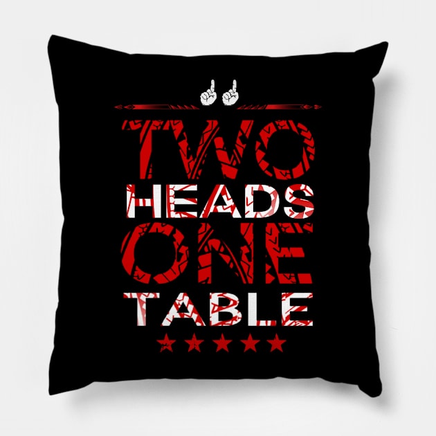 Two Heads One Table Pillow by Lehjun Shop