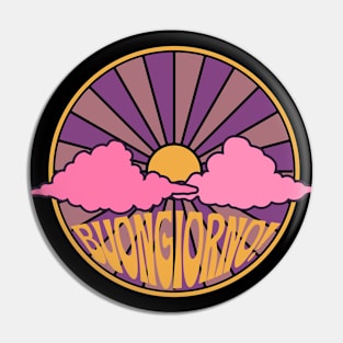 Buongiorno! Groovy Colorful Sunrise Pin