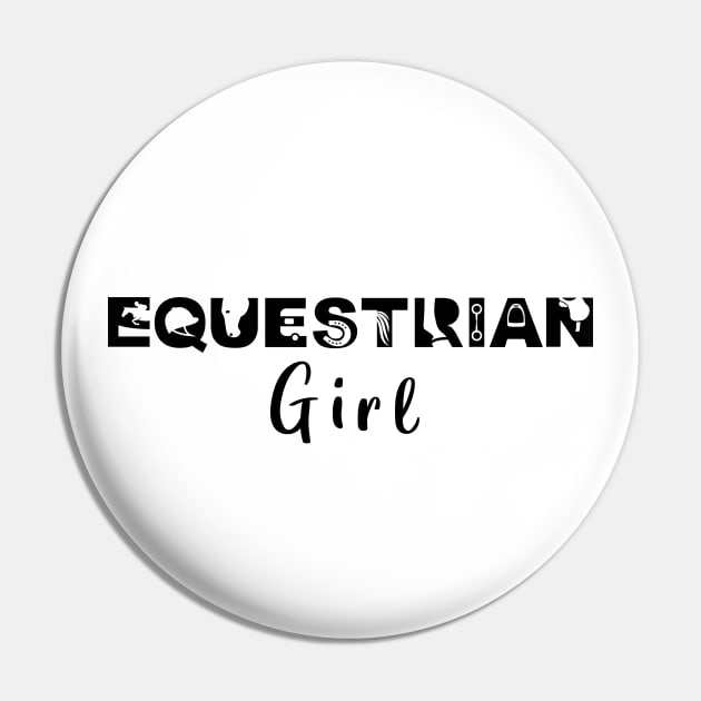 Equestrian Girl (Black) Pin by illucalliart