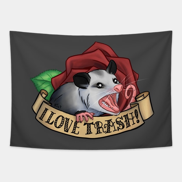 I Love Trash Tapestry by Kytri