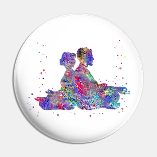 Couple meditation Pin