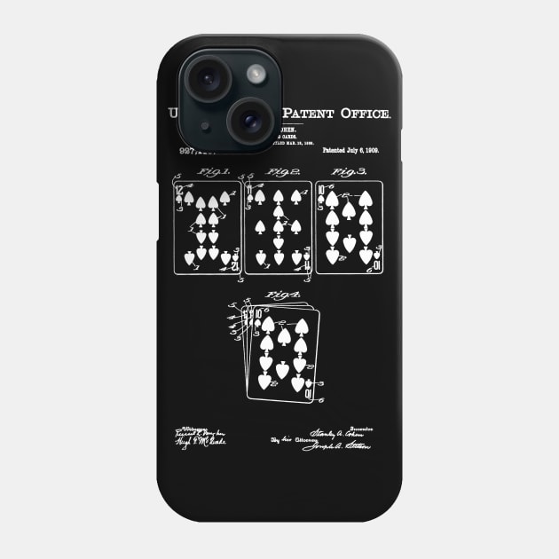 Playing Cards Patent White Phone Case by Luve