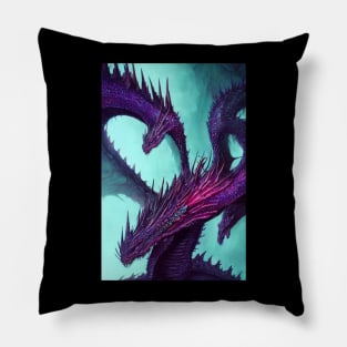 purple dragons Pillow