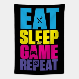 Eat Sleep Game Repeat Tapestry