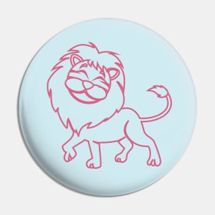 Cute lion, colorful tiger Pin