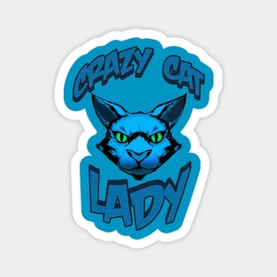 Crazy Cat Lady (blue) Magnet