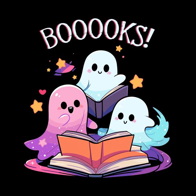 Halloween Teacher T-Shirt, Cute Ghost Book TShirt, Booooks Librarian Shirt, Bookworm Gift, Halloween Party Crewneck by Indigo Lake