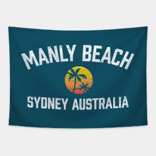 Manly Beach Sydney Australia NSW Sunset Palm Tapestry