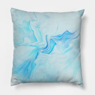Cool Blue Gradient Marble Pillow