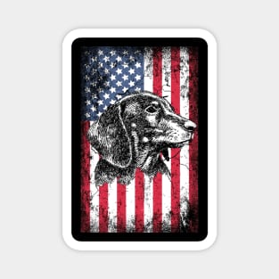 Patriotic Dachshunds American Flag Magnet