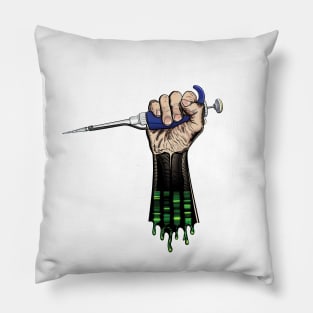 Pipette in Power Fist with Electrophoresis Gel PCR Science Biology Pillow