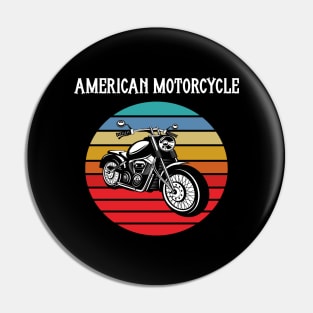 Motorcycle Vintage Sunset Pin