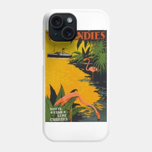 West Indies via White Star Line Cruises - Vintage Travel Poster Design Phone Case