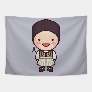 Cute Greek Boy in Traditional Clothing Tapestry