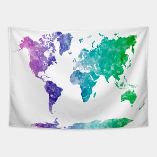 World map in watercolor Tapestry