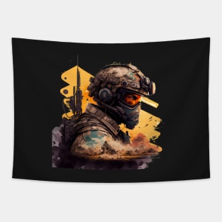 Soldier watercolor print Tapestry