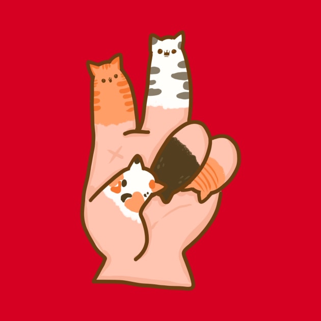 Cat Fingers Peace by Fluffymafi