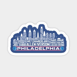 Philadelphia City Basketball Team All Time Legends, Philadelphia City Skyline Magnet