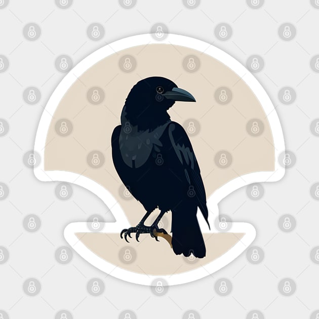 Cute little black crow side profile Magnet by CursedContent