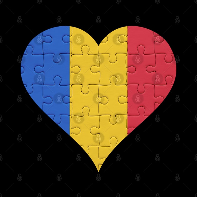 Chadian Jigsaw Puzzle Heart Design - Gift for Chadian With Chad Roots by Country Flags