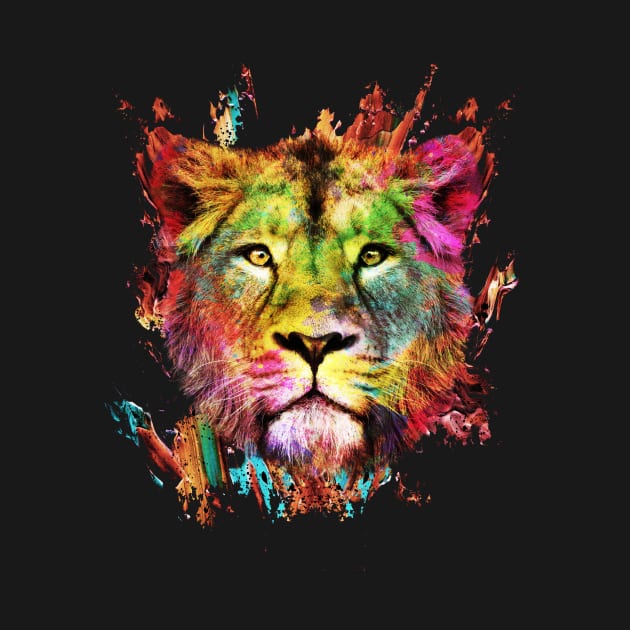 Color Explosion Lion by Dream Artworks