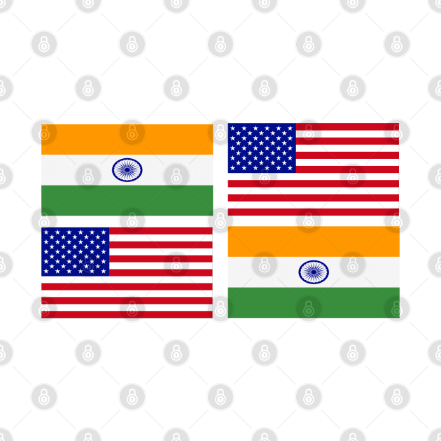 The American and India Flag x2 by Islanr