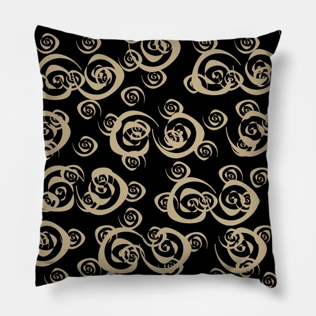 modern abstract geometric spirals pattern Pillow by omitay