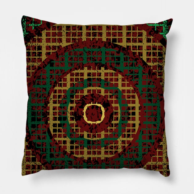 abstract geometric circle patterns Pillow by DELQABEL