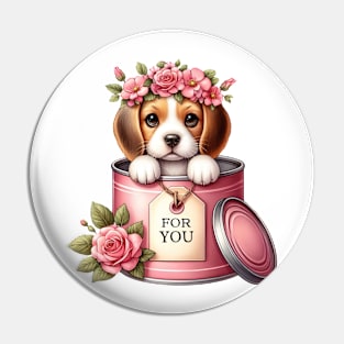 Valentine Beagle Dog For You Pin