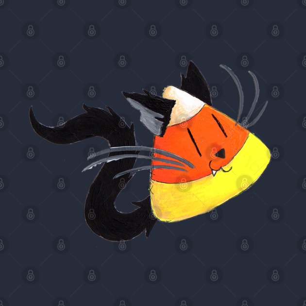 Black Cat Candy Corn by KristenOKeefeArt